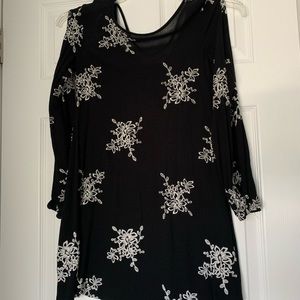 xhilaration black dress with white flower design